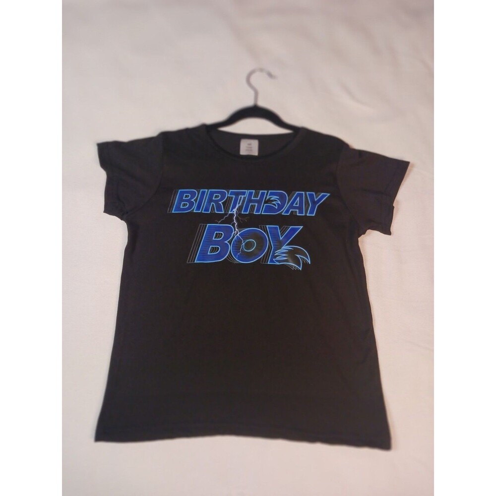 Boy Black Birthday Boy Logo T Shirt Sz 7